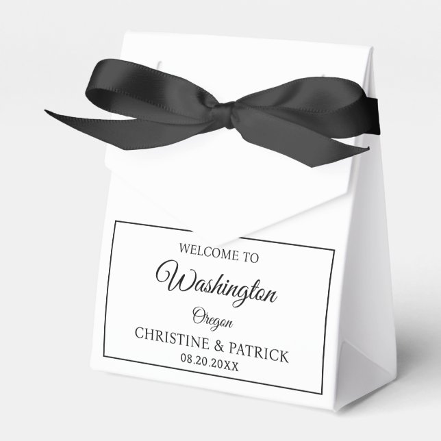 Classic Wedding Welcome Personalised Wedding Gifts Favour Box (Front Side)