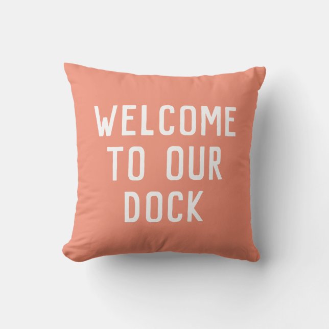 classic WELCOME TO OUR DOCK typography + ANCHOR | Cushion (Front)