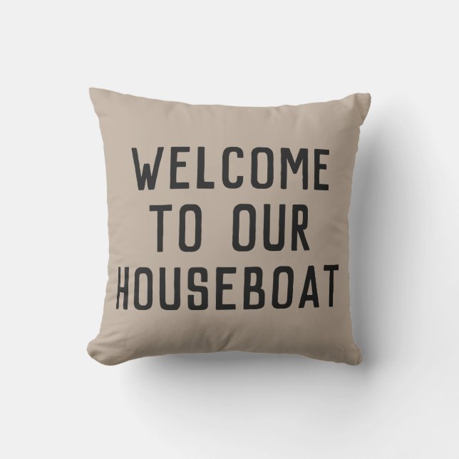 classic WELCOME TO OUR HOUSEBOAT + ANCHOR | Cushion (Front)
