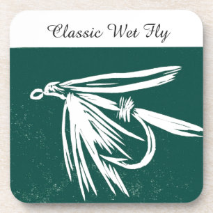 "Classic Wet Fly - Green" Trout Fly Coaster