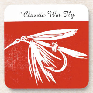 "Classic Wet Fly - Red" Trout Fly Coaster