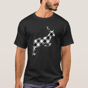 Classic White And Black Christmas Buffalo Plaid De T-Shirt