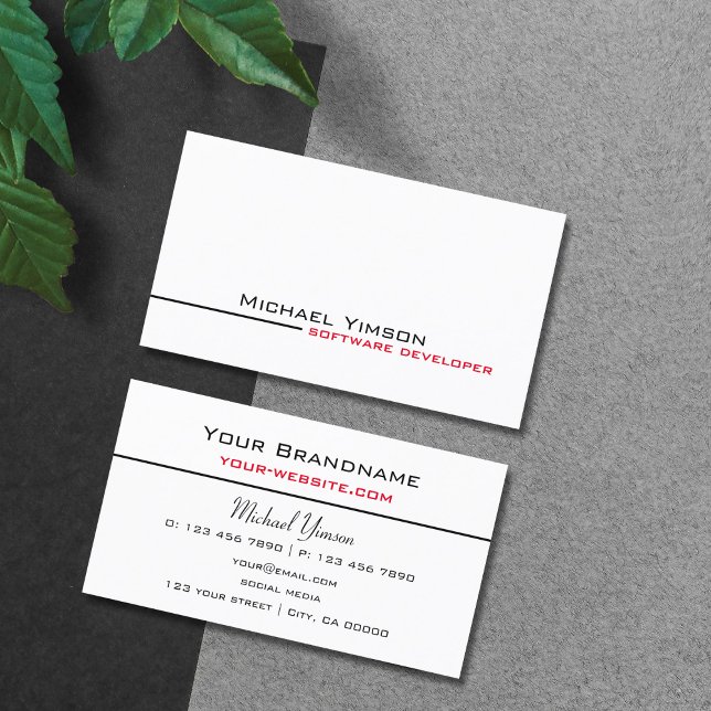Classic White and Black Simply Cool Professional Business Card (Creator Uploaded)