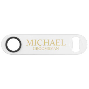 Classic White and Gold Personalised Groomsman