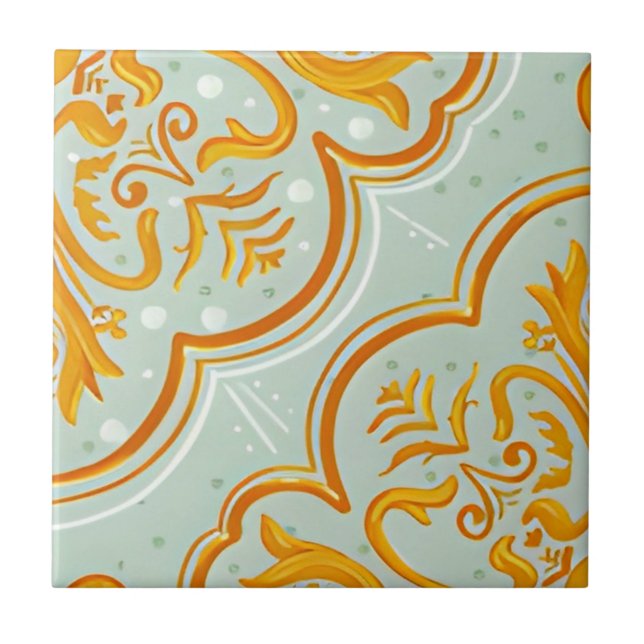 classic white and gold wall tiles (Front)