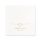 Classic White and Gold Wedding Napkins