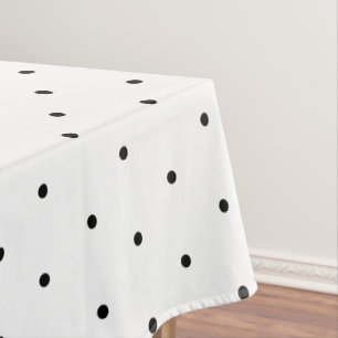 Classic White Black Polka Dots Pattern  Tablecloth