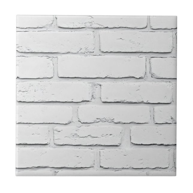 Classic White Brick Pattern Ceramic Tile (Front)