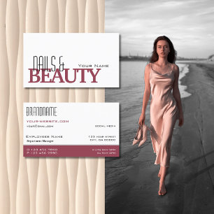 Classic White Burgundy Simple and Professional Business Card