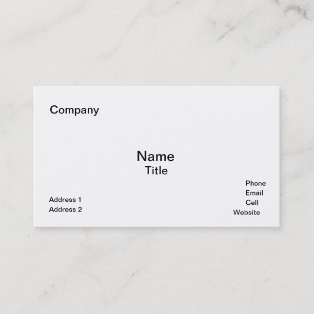Classic White Business Cards Template (Front)