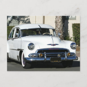 Classic White Car Postcard