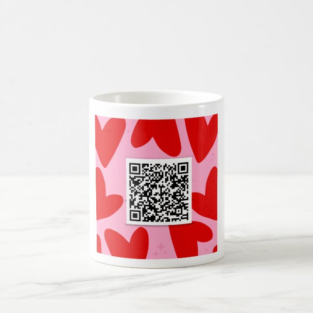 Classic white cup with love song by QR code (Center)