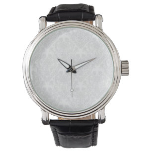 Classic White Damask Pattern Watch