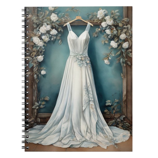 Classic White Dress Wedding Notebook (Front)