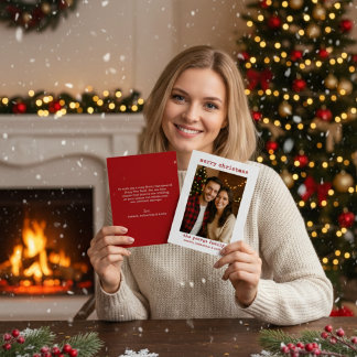 Classic White Festive Photo Collage Christmas Card