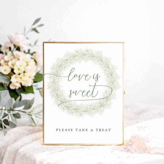 Classic White Flowers Bridal Shower Love Is Sweet Poster (Creator Uploaded)