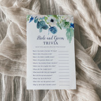 Classic White Flowers Bride and Groom Trivia Game