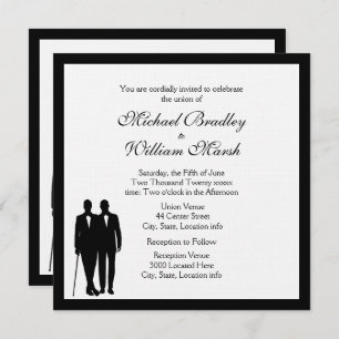 Classic White Gay Wedding Invitation