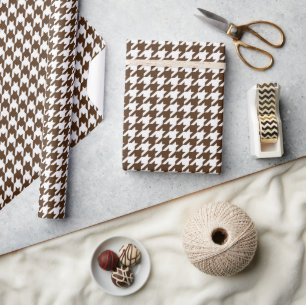 Classic White Houndstooth Wrapping Paper