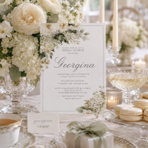 Classic White Hydrangea Floral Bridal Shower Invitation