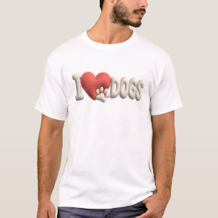 Classic White I LOVE DOGS Artwork Creation T-Shirt