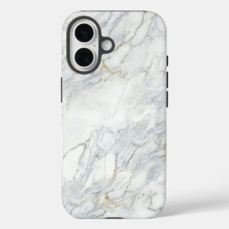 Classic White Marble & Gold Veins Case | iPhone 16