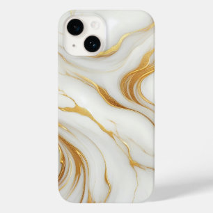 Classic White Marble iPhone 14 Case with Gold Vein
