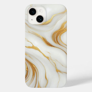 Classic White Marble iPhone 14 Case with Gold Vein