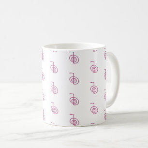 Classic White Marble Reiki Mug with Cho Ku Rei