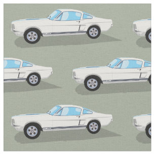 Classic White Muscle Car Fabric