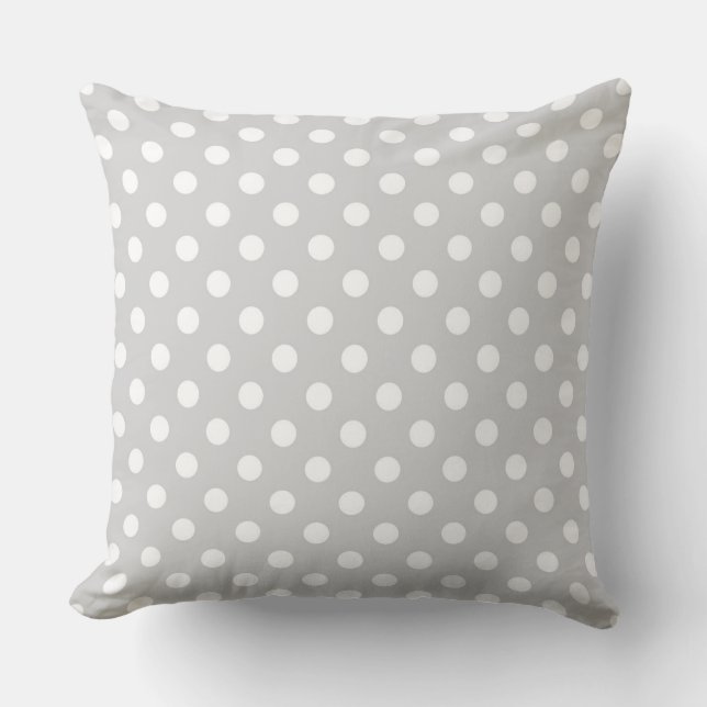 Classic white peas on a light grey background cushion (Front)