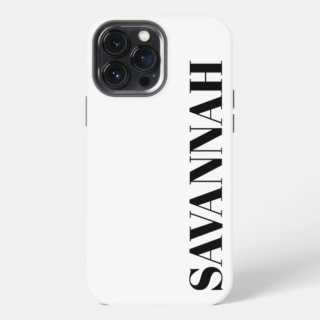 Classic white personalised name simple  iPhone case (Back)