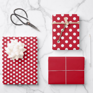 Classic white polka dot  wrapping paper sheet