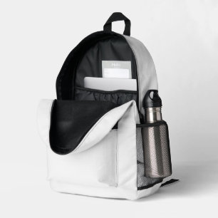 Classic White Print Backpack with Cut Sew Design