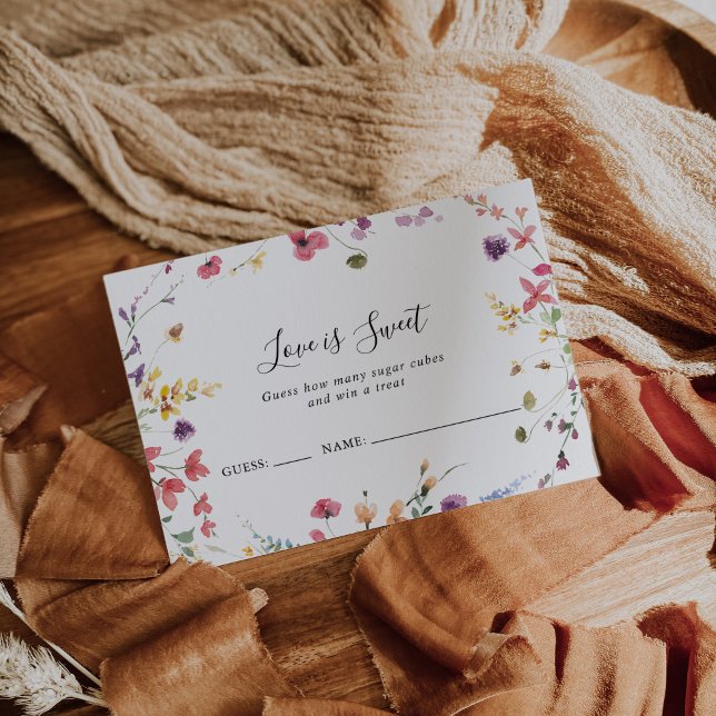 Classic Wild Colourful Floral Guess How Many Card (Creator Uploaded)