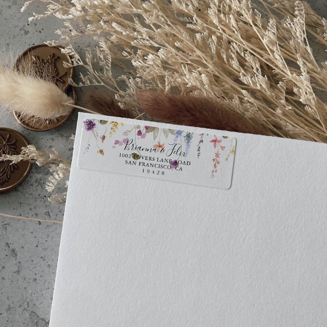 Classic Wild Colourful Floral Return Address Label (Creator Uploaded)