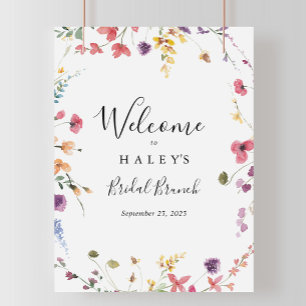 Classic Wild Floral Bridal Brunch Welcome Sign