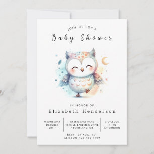 Classic Wild Owl Baby Shower Invitation