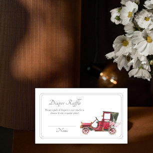 Classic Wildflower Car Diaper Raffle Baby Shower Enclosure Card
