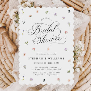 Classic Wildflowers Bridal Shower Invitation