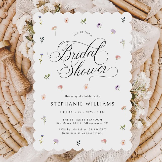 Classic Wildflowers Bridal Shower Invitation (Creator Uploaded)