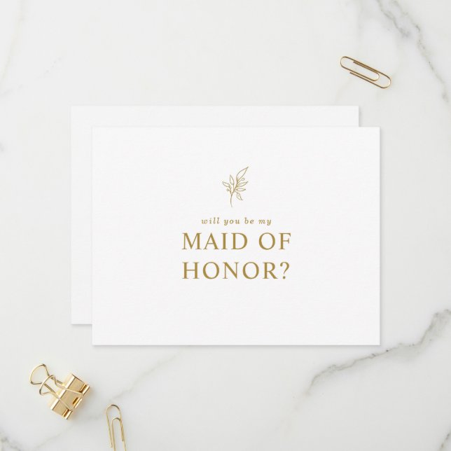 Classic Will you be my maid of Honor Invitation Postcard (Front/Back In Situ)