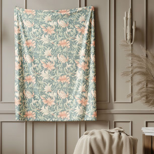 Classic William Morris inspired Floral pastel tone Fleece Blanket
