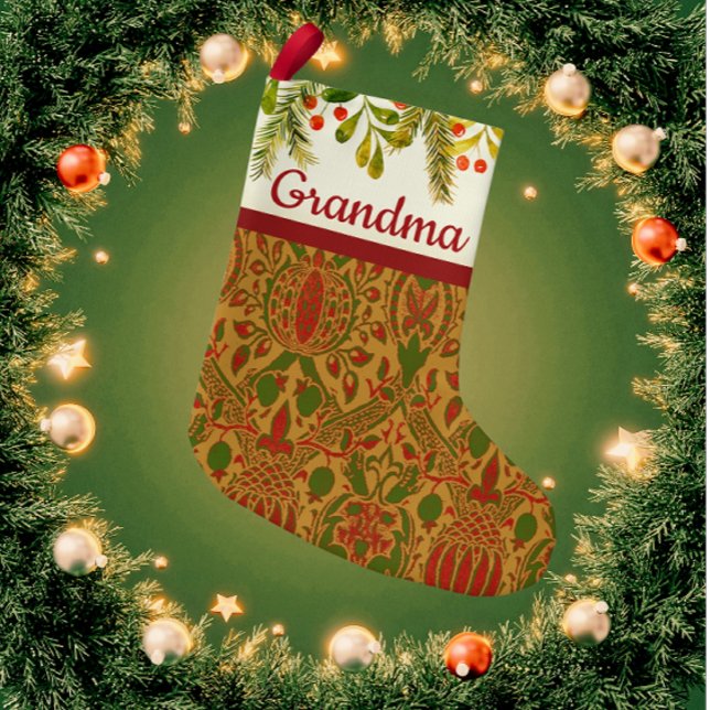 Classic William Morris Personalised Christmas Small Christmas Stocking (Simply elegant!)