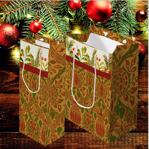 Classic William Morris Personalised Christmas Wine Gift Bag