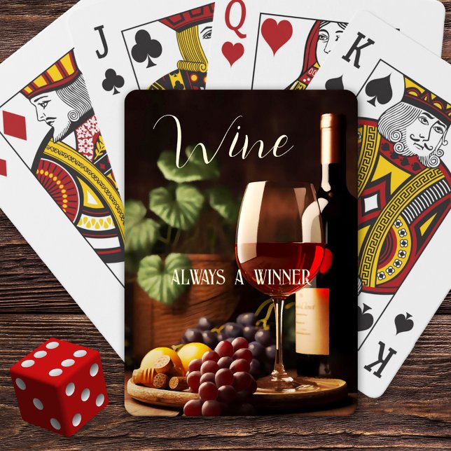 Classic Wine Lovers Funny Playing Cards (Deck of cards featuring a classic painting of wine with grapes and your own (funny or other) texts)