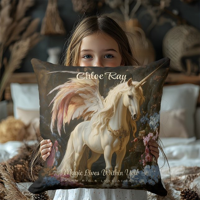 Classic Winged Unicorn Magical Fairytale Horse Cushion (Creator Uploaded)