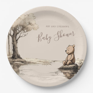 Classic Winnie the Pooh   Baby Shower Paper Plate