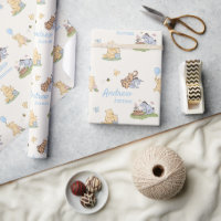 Classic Winnie the Pooh Blue Boy Baby Shower Gift