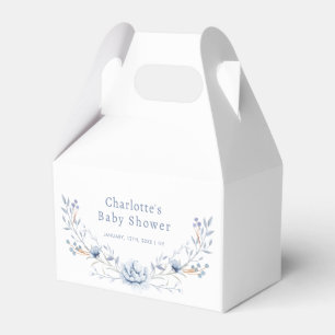 Classic Winter Blue Wilflower Floral Baby Shower  Favour Box